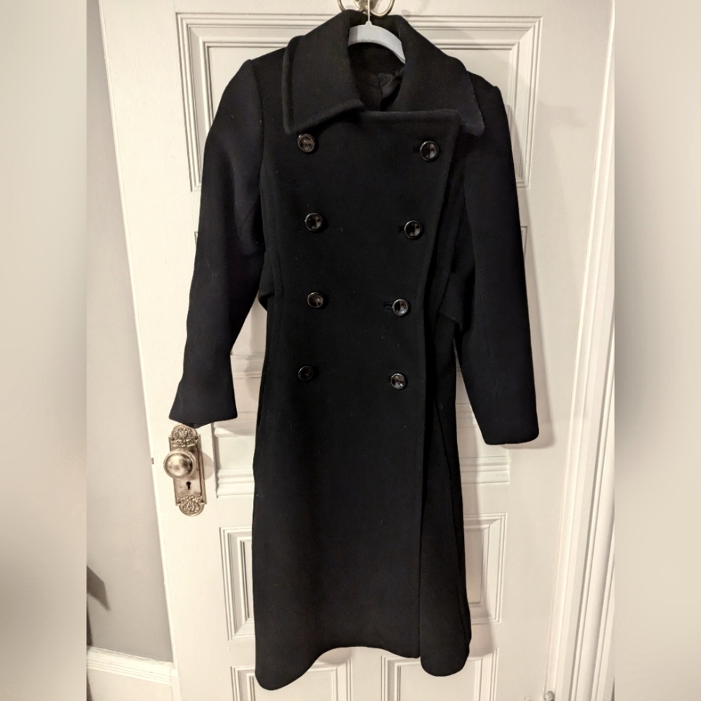 Vintage Fairbrooke Heavy Black Wool Coat
